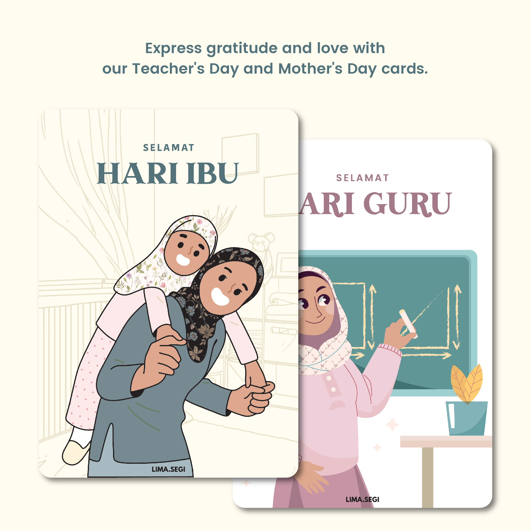 Hari Ibu and Hari Guru Wish Card